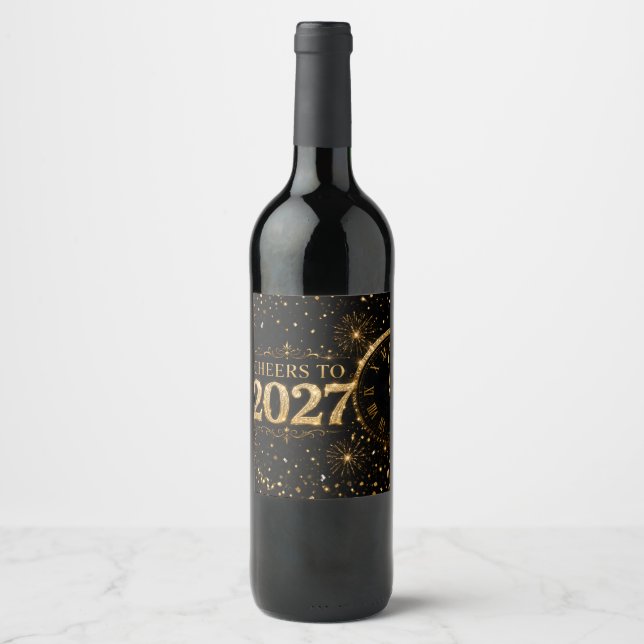Prost auf 2027 weinetikett (Vorderseite)