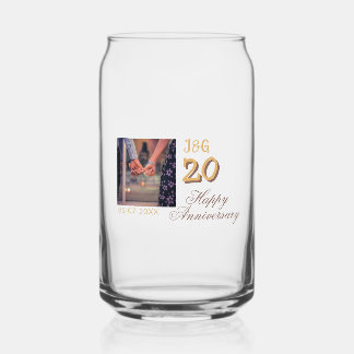 Prost auf 20 Jahre glückliches Jubiläum Foto hinzu Dosenglas