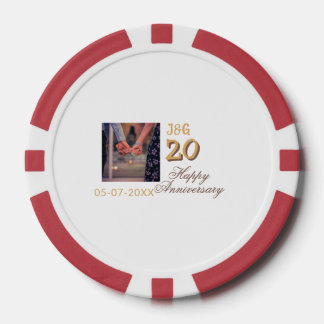 Prost auf 20 Jahre glückliches Jubiläum Foto hinzu Pokerchips