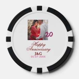 Prost auf 20 Jahre glückliches Jubiläum Foto hinzu Pokerchips