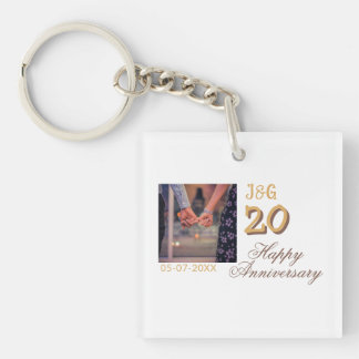 Prost auf 20 Jahre glückliches Jubiläum Foto hinzu Schlüsselanhänger