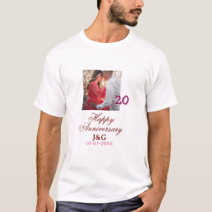 Prost auf 20 Jahre glückliches Jubiläum Foto hinzu T-Shirt
