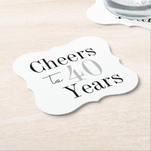 Prost auf 40 Jahre Minimal Silver Party Untersetzer