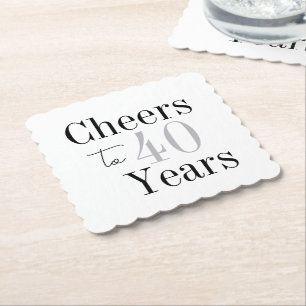 Prost auf 40 Jahre Minimal Silver Party Untersetzer