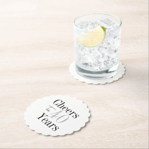 Prost auf 40 Jahre Minimal Silver Party Untersetzer