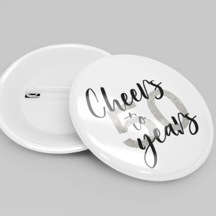 Prost auf 50 Jahre Glitter 50. Geburtstag Button