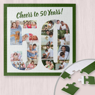 Prost auf 50 Jahre Nummer 50 Foto-Collage Quadrat