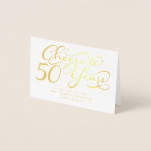 Prost auf 50 Jahre Personalisierter 50. Hochzeitst Folienkarte