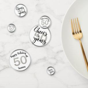 Prost auf 50 Jahre Personalisierter Silberglitter Konfetti