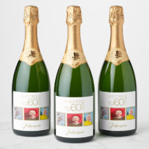 Prost auf 60 Jahre 3 Fotos Gold Eleganter Rahmen