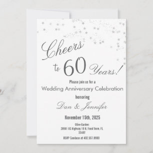 Prost auf 60 Jahre Silberne Hochzeit Einladung