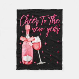 Prost auf das neue Jahr 2026 Champagner Silvester Fleecedecke