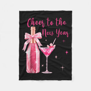 Prost auf das neue Jahr 2026 Champagner Silvester Fleecedecke