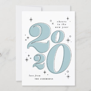 Prost auf das neue Jahr fett 2020 Typografie Feiertagskarte