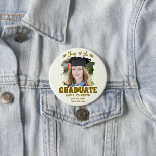 Prost auf den Absolventen Benutzerdefiniertes Foto Button