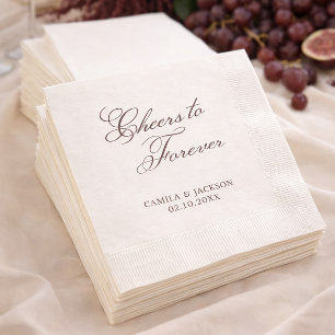 Prost auf die ewige viktorianische braune Hochzeit Serviette
