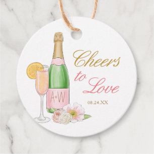 Prost auf die Liebe Braut-Brunch und prickelndes G Geschenkanhänger