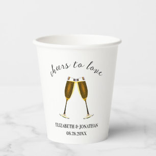 Prost auf die Liebe Champagnergläser Pappbecher