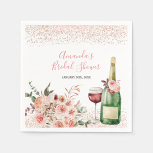 Prost auf die Liebe Rosé Hochzeitsdusche Serviette
