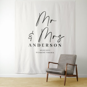 Prost auf die moderne schwarze Minimal-Hochzeitcre Wandteppich