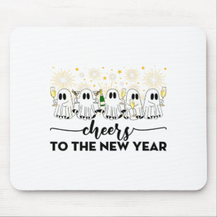 Prost auf die neuen Jahr Geister trinken Champagne Mousepad