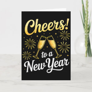 Prost auf die Silvesterparty Countdown Frohes Neue Karte