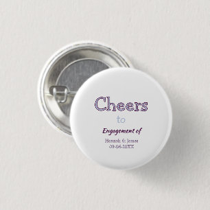 Prost auf die Verlobung von name lila Pastell Maro Button