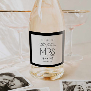 Prost auf die zukünftige Mrs Brautparty-Weinetiket