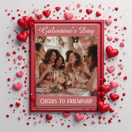 Prost auf Freundschaft Galentine's Day Typografie Fotoblock