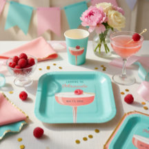 Prost auf [Name] Party Teller mit Cocktail