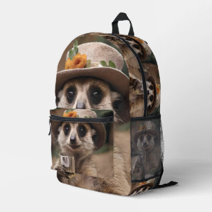 "Prost aufs Leben: Oma Erdmännchen genießt Glas We Bedruckter Rucksack