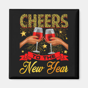 Prost aufs neue Jahr Frohes neues Jahr 2026 Wein B Magnet