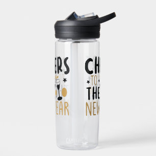 Prost aufs Neues Jahr 2025 Countdown Wein Trinken Trinkflasche