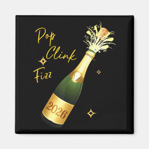 Prost aufs Neujahr 2026 Champagner-Trinken Par Magnet