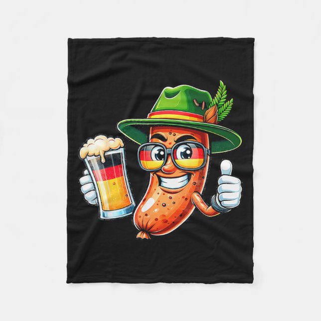 Prost Beer German American Flag Men Mug  Fleecedecke (Vorderseite)