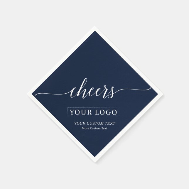 Prost | Benutzerdefiniertes einfaches Navy Blue Bu Serviette (Ecke)