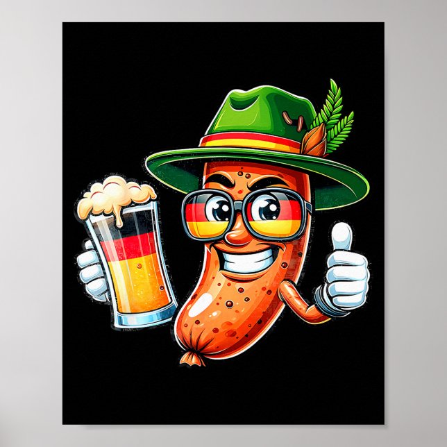 Prost Bier Deutsch-Amerikanische Flagge Männer Tas Poster (Vorne)