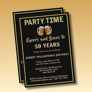 Prost & Bier Party Zeit 50. (Jeder Jahr) Geburtsta Einladung