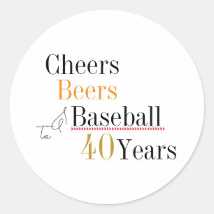 Prost Bier und Baseball 40. Geburtstagsfeier Runder Aufkleber