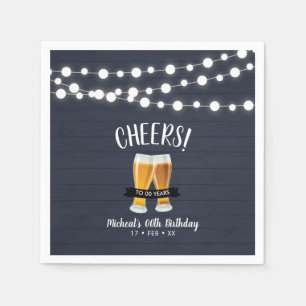 Prost Biere   Blaue Holz Erwachsener 40. Geburtsta Serviette