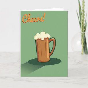Prost Bierkrug Grafik Kunstkarte Karte