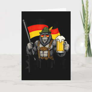 Prost Bigfoot trinkt Bier Lederhosen Deutsch  Karte