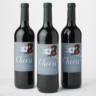 PROST   Bordeaux-Blütenhochzeit Weinetikett