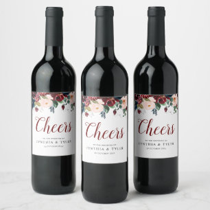 PROST   Bordeaux- und Blütenhochzeit Weinetikett