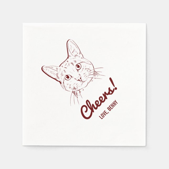 Prost! Cat Wedding Napkins Serviette (Vorderseite)