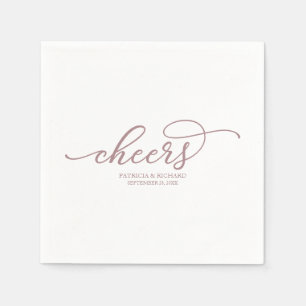 Prost - Chic Roségold Schrift Hochzeitsservietten Serviette
