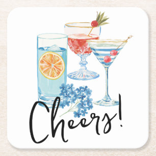 Prost Cocktailparty Rechteckiger Pappuntersetzer