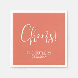 Prost! Custom Terracotta Wedding Napkins Serviette