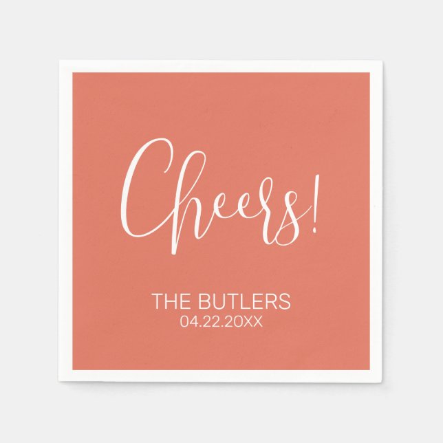 Prost! Custom Terracotta Wedding Napkins Serviette (Vorderseite)