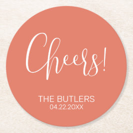 Prost! Custom Terracotta Wedding Paper Untersetzer